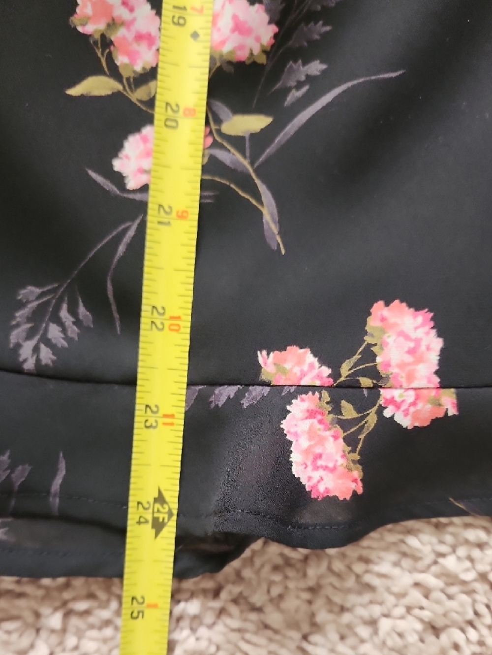 Liz Claiborne Black Boho Skirt with Pink Floral Print - Picture 7 of 7
